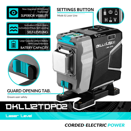 LASER NIVEAU 3D DEKO 12 Lignes - Vert Haute Précision