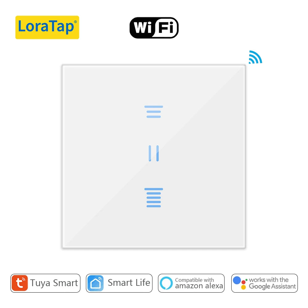 Interrupteur WiFi LoraTap Tuya pour Stores et Volets Roulants - Contrôle Vocal Alexa & Google Home - Fonction Rétroéclairage
