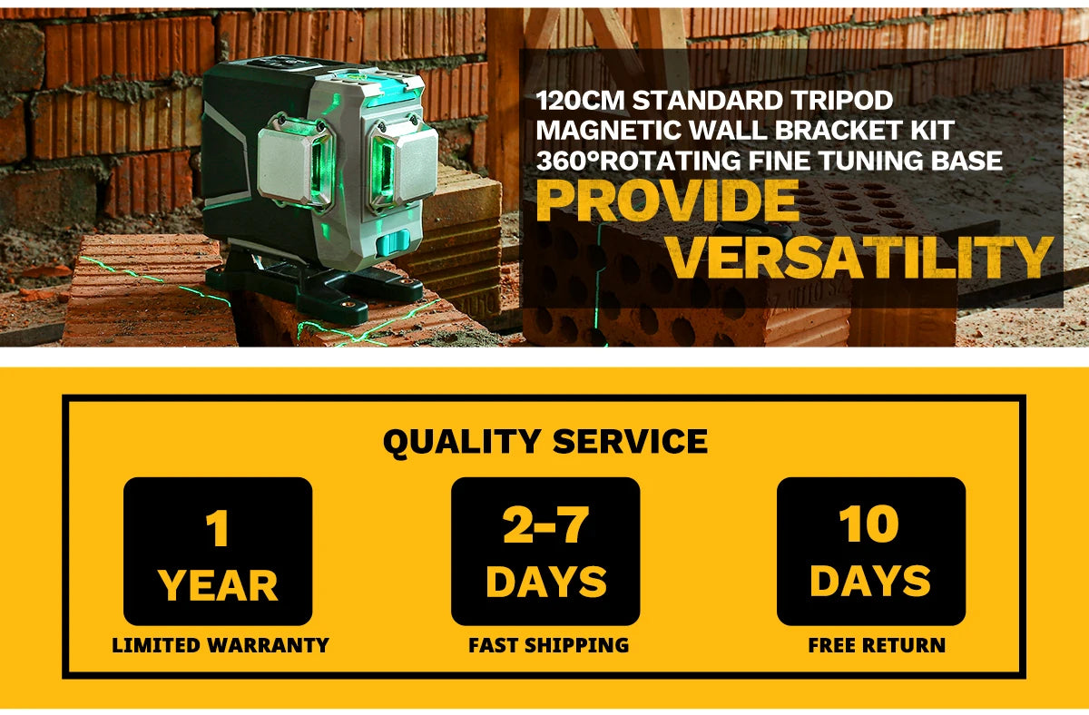 LASER NIVEAU 3D DEKO 12 Lignes - Vert Haute Précision