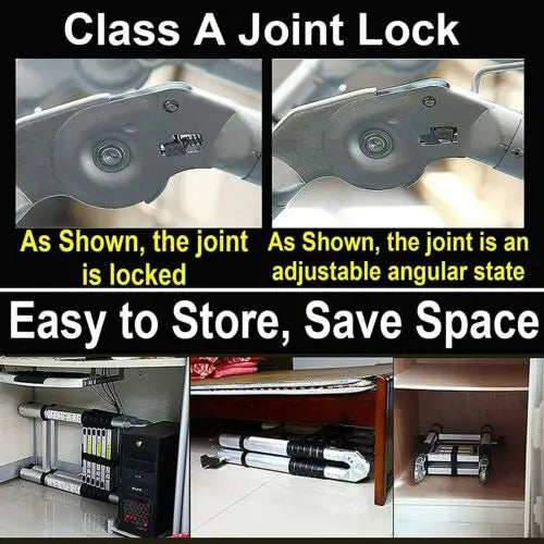 Échelle Télescopique DayPlus en Acier Inoxydable - Pliable et Portable - Capacité 150kg- Certifiée EN131