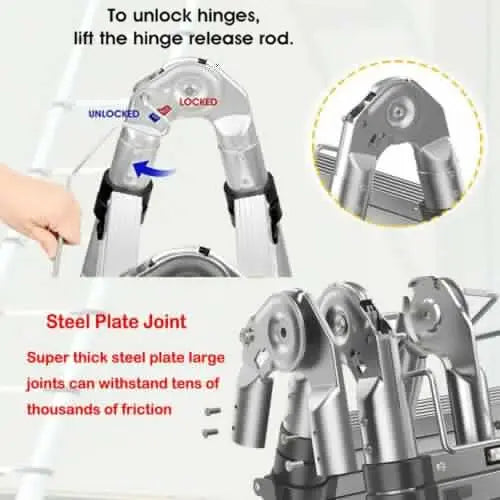 Échelle Télescopique DayPlus en Acier Inoxydable - Pliable et Portable - Capacité 150kg- Certifiée EN131