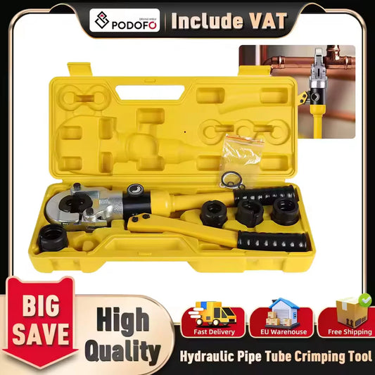 Podofo TH 16-32mm² Hydraulic Pex Pipe Crimping Tools for Aluminum-plastic Pipes PEX pipe, PB pipe with TH16 20 25 26 32mm² molds