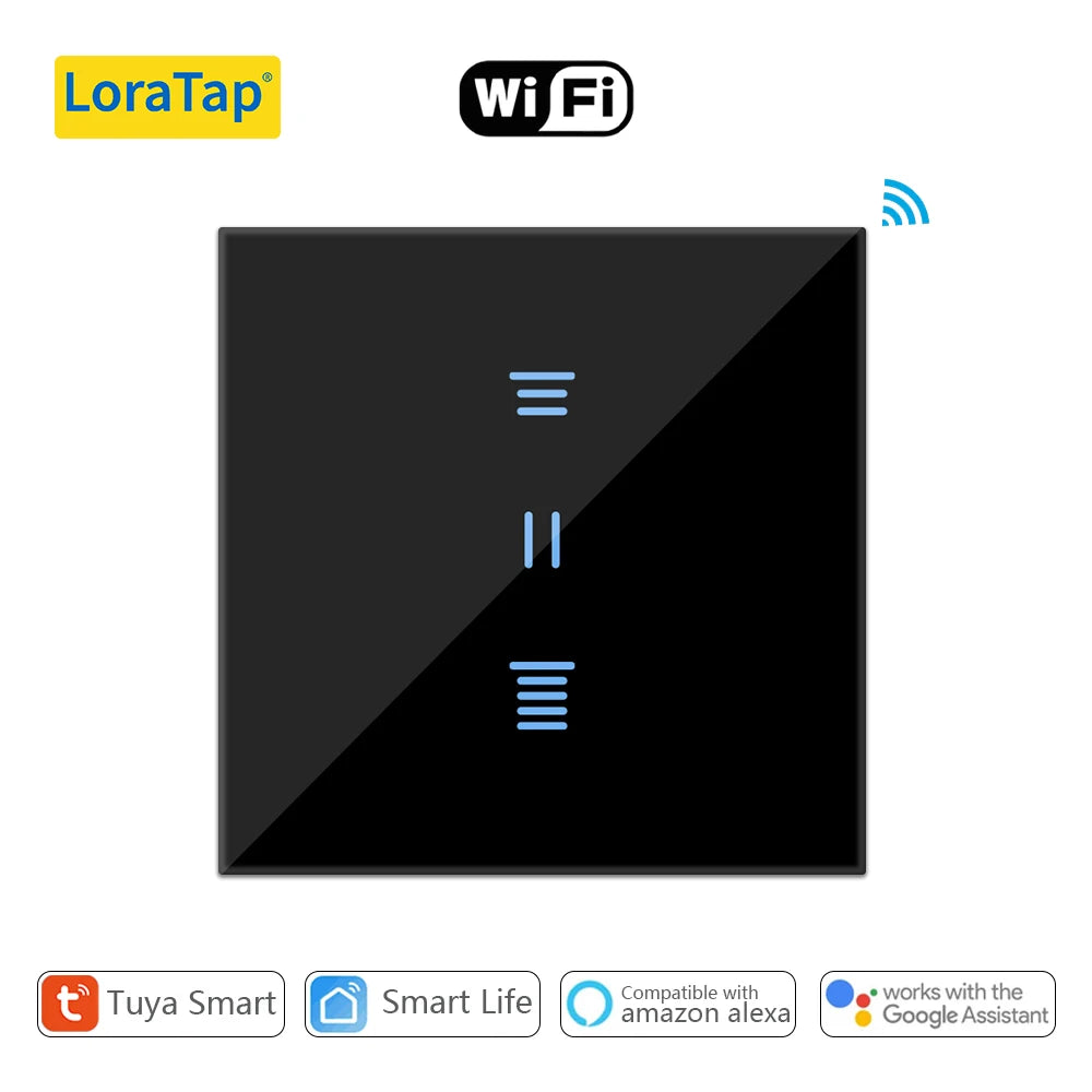 Interrupteur WiFi LoraTap Tuya pour Stores et Volets Roulants - Contrôle Vocal Alexa & Google Home - Fonction Rétroéclairage