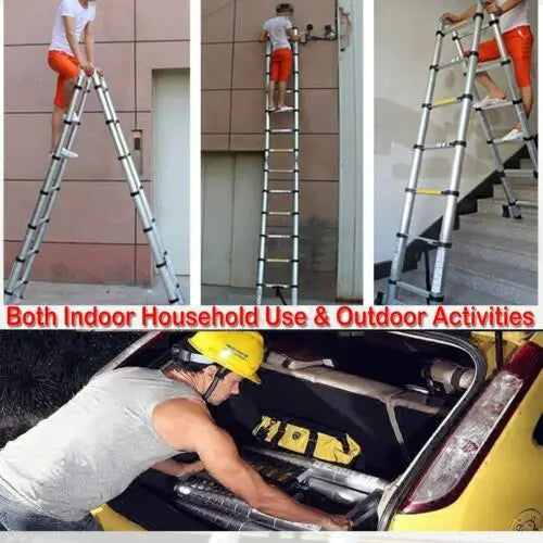 Échelle Télescopique DayPlus en Acier Inoxydable - Pliable et Portable - Capacité 150kg- Certifiée EN131
