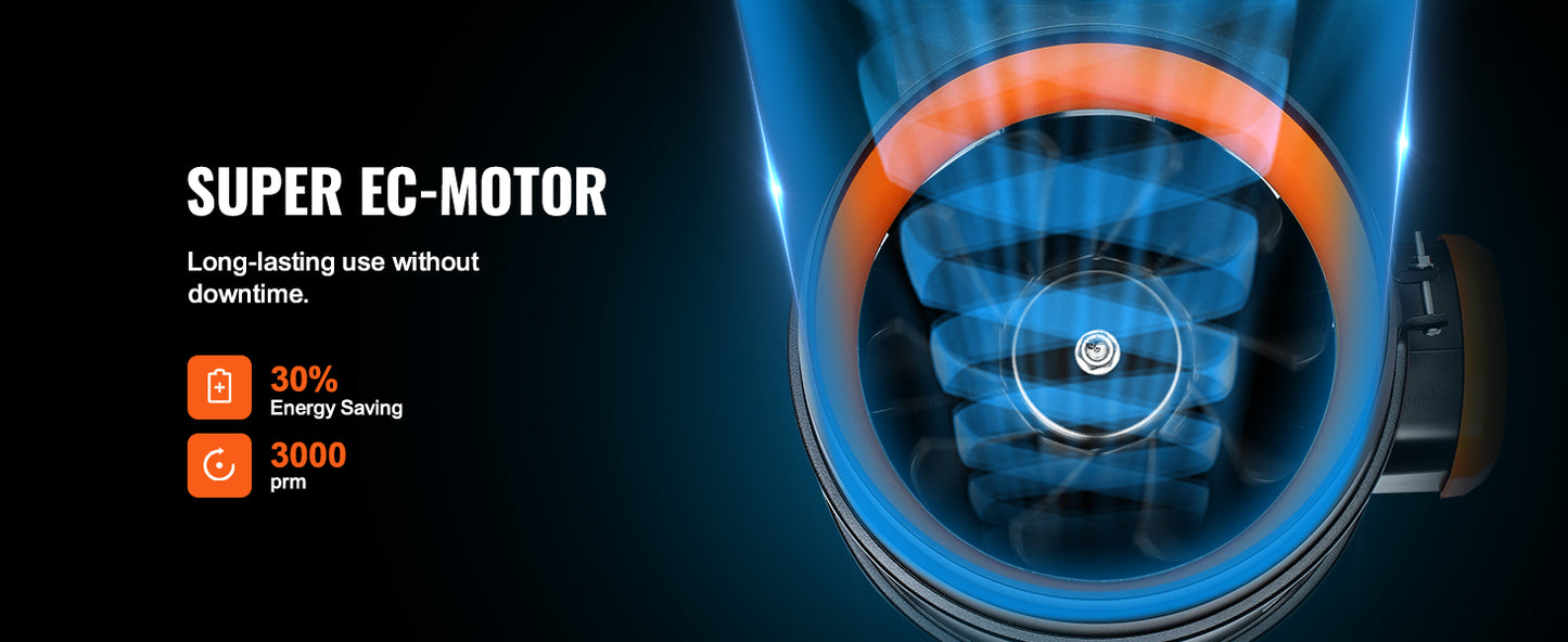 Ventilateur Extracteur d'Air VEVOR 4/6/8 Pouces avec Contrôleur Température et Humidité - Moteur EC Silencieux pour Ventilation Professionnelle